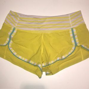 Yellow Lululemon shorts